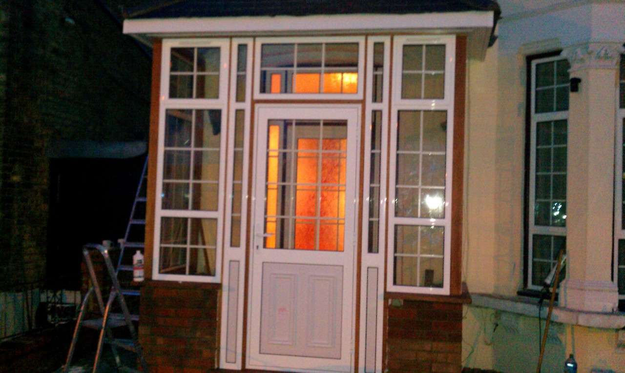 uPVC porch with Georgian bar glazing installed in Buckingham